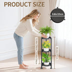 LASZOLA 3 Tier Black Corner Plant Stand Indoor for Large Tall Flower, Heavy Duty Sturdy Metal Vertical Tiered Planters Holder for Patio, Multi Level Wrought Iron Organizer Décor for Modern Farmhouse