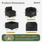 Aoxun 10 Piece Patio Furniture Set Wicker Rattan Patio Sectional Sofa Set Outdoor Seating Furniture with Thickened Cushion, Black