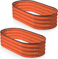 Plant & Plot Galvanized Raised Garden Beds Outdoor // 4×2×1 ft (2-Pack) Planter Raised Beds for Gardening, Vegetables, Flowers (Orange) // Large Metal Garden Box