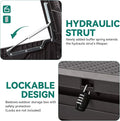 Deck Box 100 Gallon Lockable Resin Storage, Dark Brown
