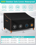 Sofa Cover, Black Waterproof 600D Oxford, 90 x 36 x 33 Inch