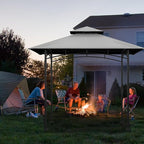 Grill Gazebo Replacement Top, 5 * 8 Outdoor BBQ Top Cover, Double Layer BBQ Gazebo Top Canopy for Model #L-GG001PST-F (Gray)