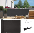 Sunny Guard Customized 3'x24' Black Balcony Privacy Screen, 90% Shade by SUNNYGUARD
