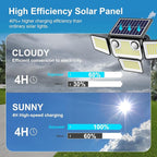 4500LM Solar Lights Outdoor Waterproof, 254 LED Solar Flood Lights Outdoor with 2 Motion Sensor, 4 Heads Security Light with Remote Control for Yard Outside House Garage 2 Pack
