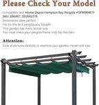 SCOCANOPY Replacement Cover Compatible with Home Depot Hampton Bay Pergola # GFM00467F,GFM00469A,(Forest Green)