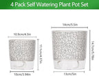 4 Pack Self Watering Pots for Indoor Plants, 4" + 5.5" Flower Pots with Wick Rope and Reservoir, Plant Pots for African Violet, Spider Plant, Orchid