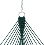 Castaway Living 13 ft. Double Traditional Hand Woven Green Polyester Rope Hammock – 2-Person, 450 lb Capacity, Free Extension Chains & Tree Hooks, Designed in The USA