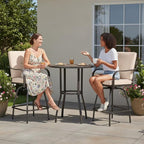 Patio Swivel Bar Stools Set of 2, Outdoor Bar Height Swivel Chairs with Cushions for Garden Balcony Backyard, Beige