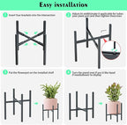 Urban Deco Adjustable Metal Plant Stand Outdoor & Indoor Planter With Stand Fits for 8-14 Inch Plant Holder Mid Century Modern Flower Stand Corner Outdoor Plant Stands for Patio