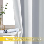 NICETOWN Patio Door Curtain Room Darkening Drapes, Grommet Top Light Blocking Room Divider Curtain Panel for Bedroom/Living Room (Greyish White, W80 x L95, 1 Panel)