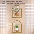 Wall Plant Holder, Wall Planter for Indoor Plants, Window Plant shelves for Multiple Plants Indoor Outdoor, Framed Plant Holder for Home Decor (2 Pack)