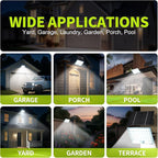184 LED Solar Lights Outdoor, Waterproof Solar Motion Sensor Flood Lights Outside with 3 Modes Adjustable, Auto On/Off, 20Ft Cable for Porch, Patio, Garden, Garage,Yard