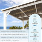 AECOJOY 20' x 10' White Gazebo Outdoor Pergola for Patio, 10x20 Large Wall-Mounted Hard Top Lean to Metal Gazebo Shelter Pergolas and Gazebos Clearance with Patio Roof, Heavy Duty Awnings for Backyard