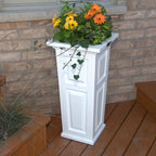 Mayne Nantucket 32-Inch Tall Planter – Self-Watering, Weather-Resistant Planter for Flowers – Durable Outdoor Design for Patio, Porch, or Entryway