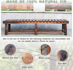 Outdoor Garden Bench, 2-Person Wood Patio Bench Weatherproof Outdoor Backless Bench, Anti-Corrosion and Anti-Rust Garden Benches for Garden Lawn Porch Park Backyard (Carbonized,35.5''/90cm)