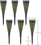 6 Pack Solar Lights Outdoor Garden Decorative Mandala Solar Garden Lights with Warm Light Waterproof Solar Pathway Landscape Lights for Path Patio Backyard Walkway Yard Lawn Decor (Black)