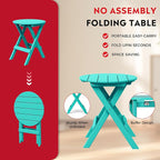 Costaelm Paradise HDPE Outdoor 24.5 Inch Round Portable Folding Patio Dining - Image 5