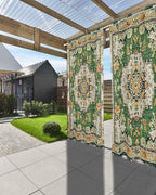 Ombre Green Boho Outdoor Curtains for Patio Waterproof, Grommet Privacy Curtain Drapes Weatherproof Outside Curtains for Porch GazeboPergola Cabana 1 Panel 54x95inch Vintage Ethnic Tribal Geometric