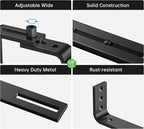 HFHOME 2PCS Adjustable Planter Box Brackets, Brackets for Window Boxes Planters Hanging Flower Box Holders, Wall Mount Holder for Windowsills, Garden, Fences, and Balcony - Black (Patent Registered)