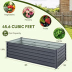 Ohuhu 8x3x1.9FT Metal Raised Garden Bed Outdoor, Reinforced Galvanized Steel Rustproof Planter Box, 100% Non-Toxic, 341 Gal Large Capacity Heavy Duty Raised Beds for Growing Vegetables Flowers Herbs