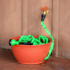 EMSCO Expandable Hose Hider – Expandable Hose Storage Pot – Rustic Terra Cotta