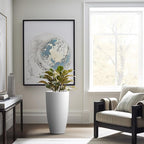 Kante 23.6" H Pure White Finish Concrete Tall Planters Large Outdoor Indoor Decorative Plant Pots with Drainage Hole and Rubber Plug, Modern Tapered Style for Home and Garden