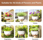 Hanging Planter, 12 Inch Self-Watering Hanging Planters for Indoor Outdoor Plants, Hanging Basket for Plants Flowers Outdoor (White)