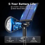 Solar Lights Outdoor Waterproof IP65,6500K Super Bright LED,2 Lighting Modes, Solar Powered Yard Garden Solar Spot Lights for Flag Landscape Auto On/Off-1 Pack