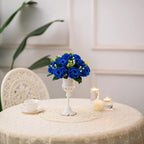 Artificial Flowers: Royal Blue Faux Silk Rose Balls with Zip Ties
