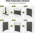 Casaphoria Metal Privacy Screen Outdoor, 72" H x 47" W Freestanding Decorative Privacy Screen for Patio Deck Balcony Garden with Stable Base, Black-Harold