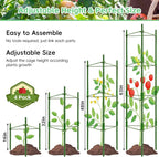 Riare 4 Pack 4 FT Tomato Cages for Garden- 48inches Heavy Duty Tomato Stakes and Supports, Adjustable Tall Tomato Plant Support Trellis for Pots, Raised Garden Bed, Climbing Vegetables Plants