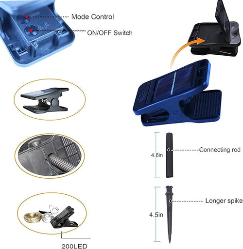 1 Pack 8 Modes Solar Waterfall Lights