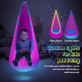 Kids Hammock Chair, Pink Cotton Pod Swing with LED Lights