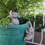 2-Piece Set Elephant Pot Huggers for Planters, Climbing Elephants Flower Pot Hugger, Hanging Plant Decorations for Pots, Cute Plant Pot Decorations for Home Garden Patio Fence Lawn Yard (Elephant)
