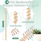 18 Pcs Electroculture Plant Stakes 17 Inches Long Copper Garden Stakes Electroculture Copper Gardening Antenna for Growing Vegetable Garden Plants Support
