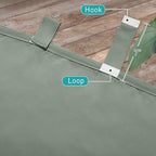 NICETOWN 2 Panels Outdoor Sage Green Curtainss Waterproof for Patio, Detachable Sticky Tab Top Weighted Blackout Sun & Rain Block Window Treatment, Privacy for Gazebo/Porch, W52 x L95