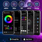 KSIPZE Outdoor LED Rope Lights,IP68 Waterproof Outside Led Lights with Smart App,Music Sync RGB Exterior Led Strip Lights for Roof，Balcony,Deck,Pool (40ft)
