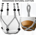 Macrame Plant Hanger - Fits 4 to 15 inches Pots for Indoor Outdoor, 43"/35"/29" Different Sizes Set, Gray (POTS NOT Included)
