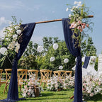 Sheer Outdoor Curtains, Navy Blue Gauze, 4 Panels 29 x 20 Ft