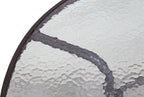 Garden Elements Outdoor Patio Furniture, Round Dining Table, Steel Base and Rim with Water-Wave Glass Top, Brown, 40"