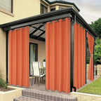 BONZER Waterproof Outdoor Curtains for Patio Porch Pergola Cabana Light Filtering Privacy Grommet Indoor Curtain Panels for Bedroom Living Room, 1 Panel, 54W x 108L inch, Mecca Orange