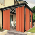 BONZER Waterproof Outdoor Curtains for Patio Porch Pergola Cabana Light Filtering Privacy Grommet Indoor Curtain Panels for Bedroom Living Room, 1 Panel, 84W x 120L inch, Mecca Orange