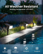 SOLPEX Solar Lights Outdoor Waterproof IP65, Landscape Spotlights Outdoor, Compact Design Spot Lights, Solar Powered Flood Lights for Garden Yard House Pathway Tree Outside, 6 Pack, Cool White