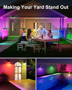 6 Pack Color Changing Solar Powered Outdoor Spot Lights Outside Landscape Waterproof 24 LED Spotlights Dusk to Dawn for Christmas Decorations,Tree, Snowman, Elk Statues, 8 Colorful for Accent Lighting