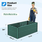 Quictent Galvanized Raised Garden Bed Metal Planter Box Bottomless for Backyard Outdoor, Include 1 pc Tomato Cage, Dark Green, 6x3x2 Ft
