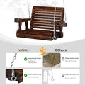 Porch Swing, Rustic Pine Wooden, 440 lb Capacity, Single Seat