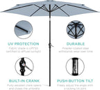 Best Choice Products 10ft Outdoor Table Compatible Steel Polyester Market Patio Umbrella w/Crank and Easy Push Button Tilt