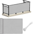 LOVE STORY 3'x10' Gray Balcony Screen Privacy Fence Cover (HDPE) UV Protection Weather-Resistant 3 FT Height Shield for Deck, Patio, Backyard, Outdoor Pool, Porch, Railing