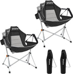 KingCamp Hammock Camping Chair, Swinging Portable Folding Camp Chairs for Adults Max 400lbs Heavy Duty Foldable Oversized Rocker with Aluminum Alloy Frame Cup Holder for Outdoor Beach Patio Sport
