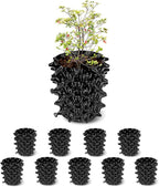 1 Gallon Air Pruning Containers, New Plastic Nursery Pots, Fruit Vegetable Garden Self-Planting Pots, Black (1G-10P)